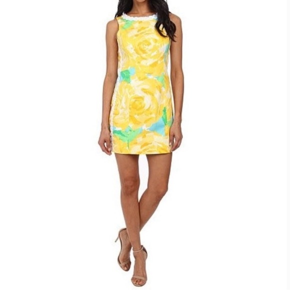 LIKE NEW Lilly Pulitzer Mila First Impression in Sunglow Yellow Mila Shift Dress - Picture 2 of 4
